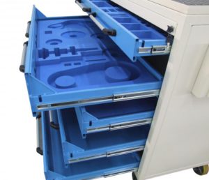 wózek warsztatowy z wyposażeniem